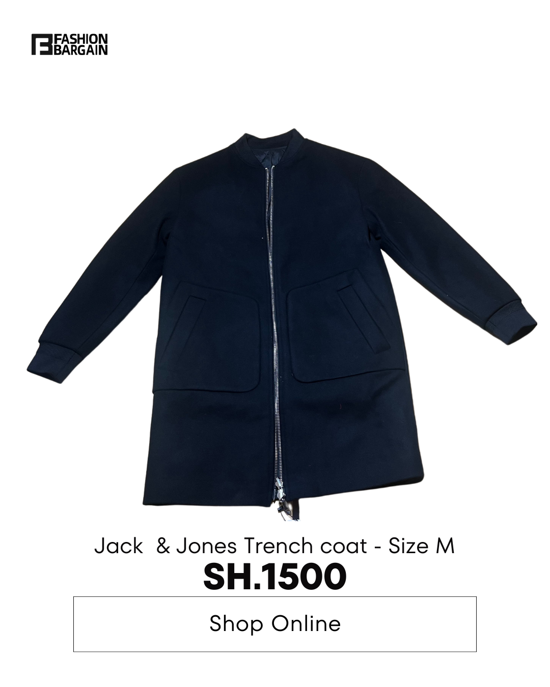 Black Trench Coat by JACK & JONES