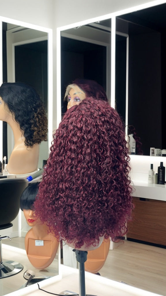 Burgundy Curly Wig