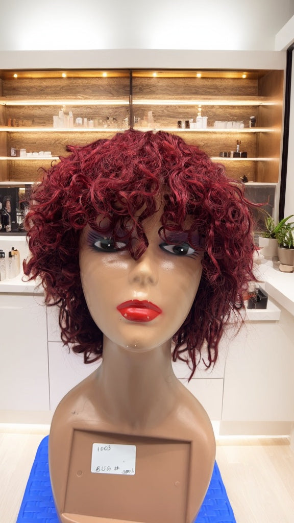 burgundy afro bob wig burgundy