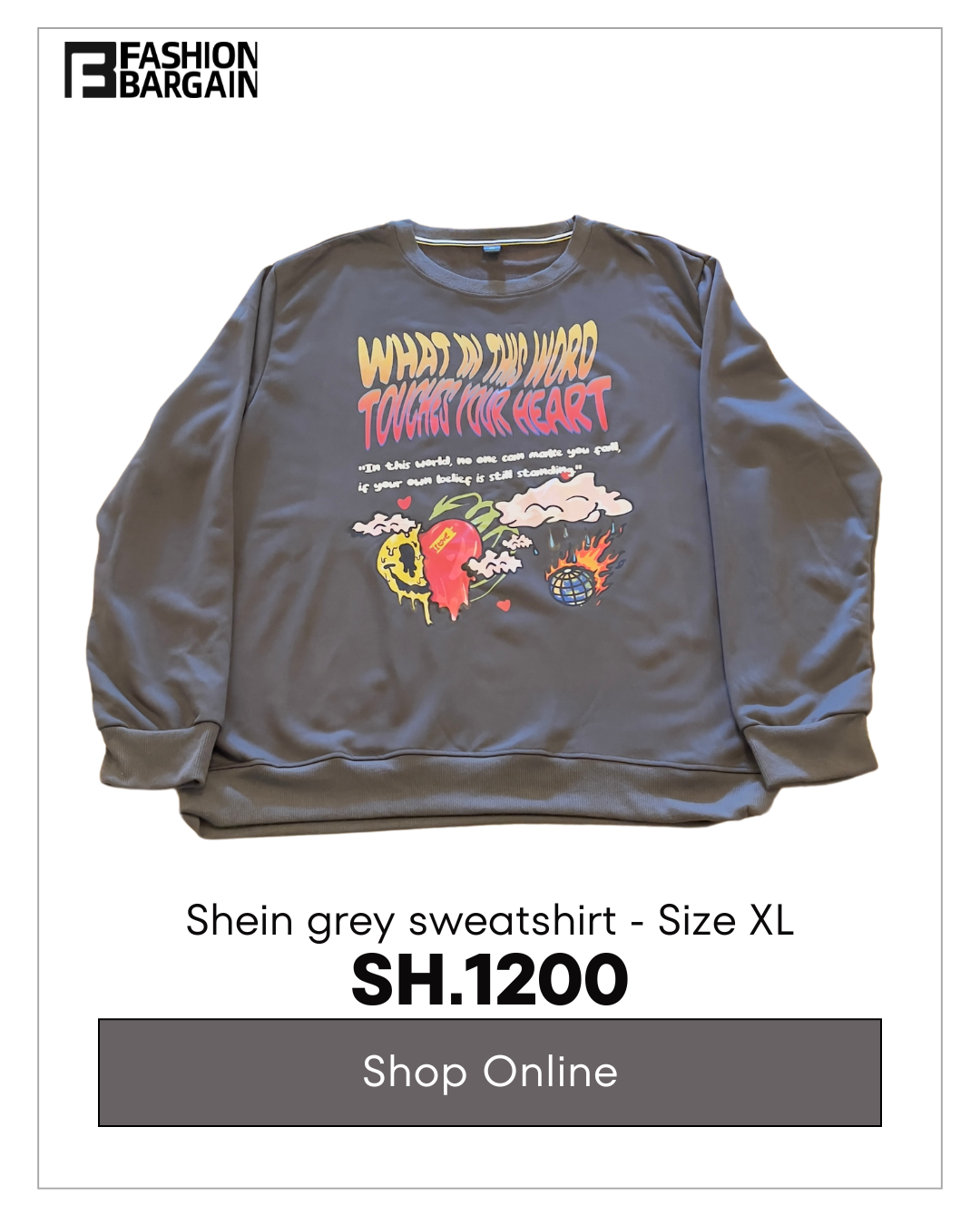 Grey Sweatshirt by Shein