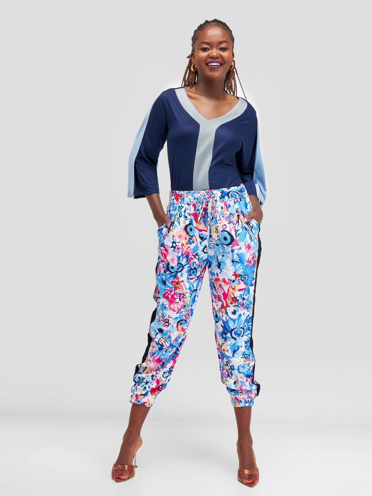 Navy Blue Blouse by Shein