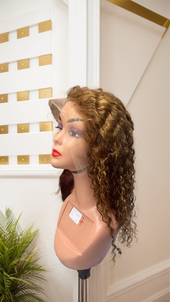 blonde curly human hair wig