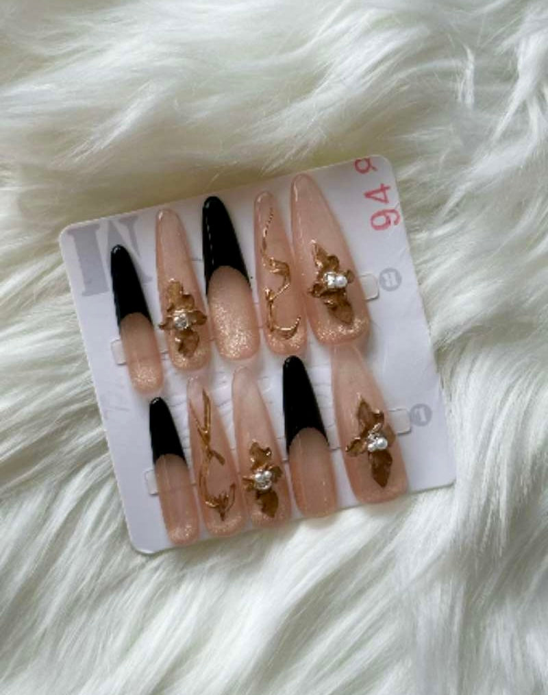 Midnight Bloom Press-On Nails