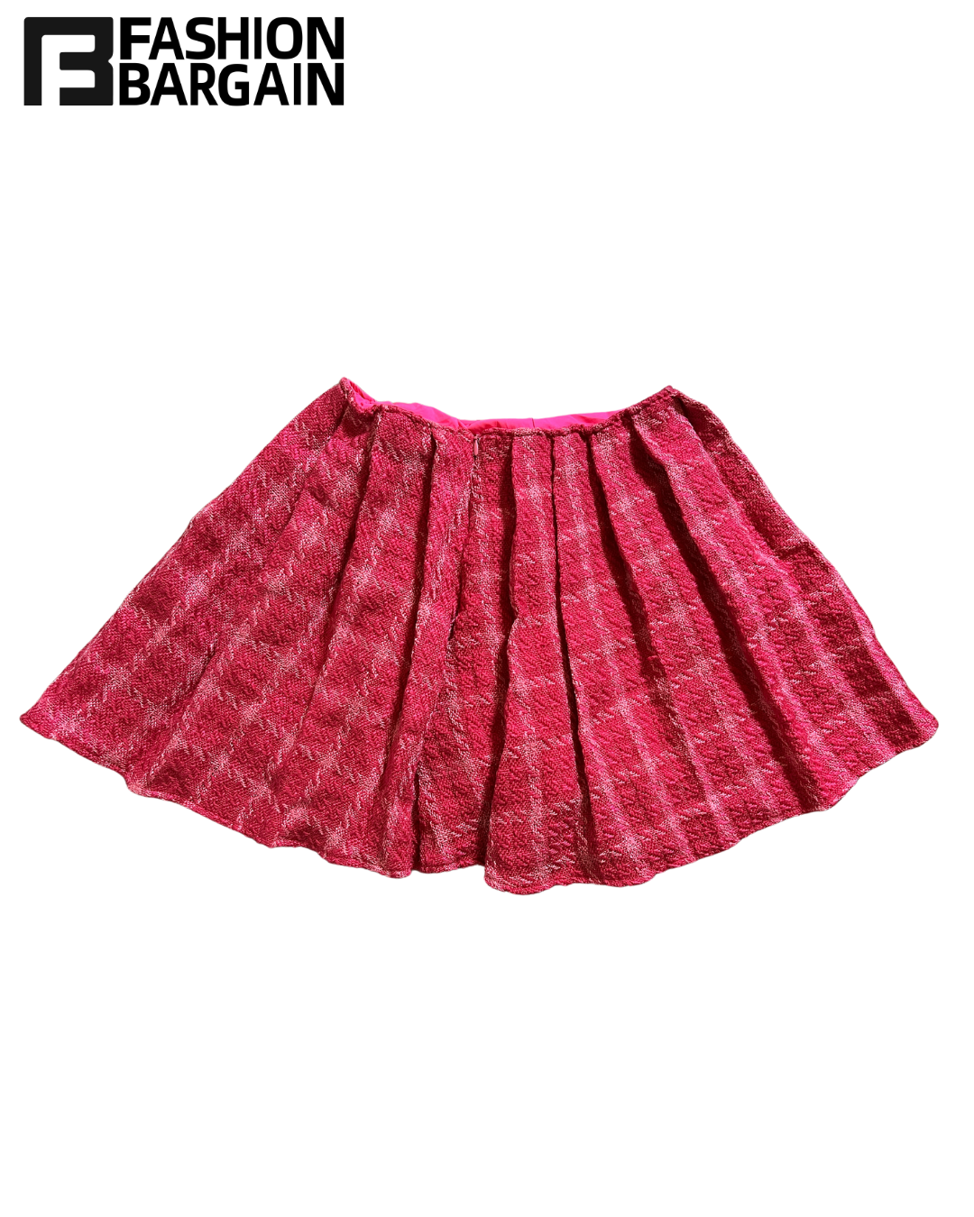 Red pleated mini skirt