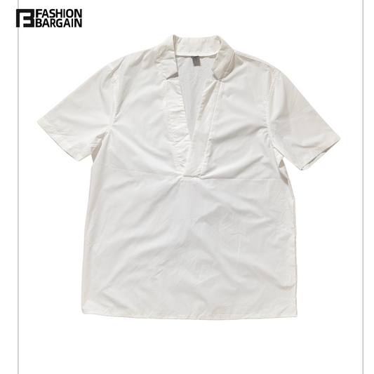 white v-neck blouse
