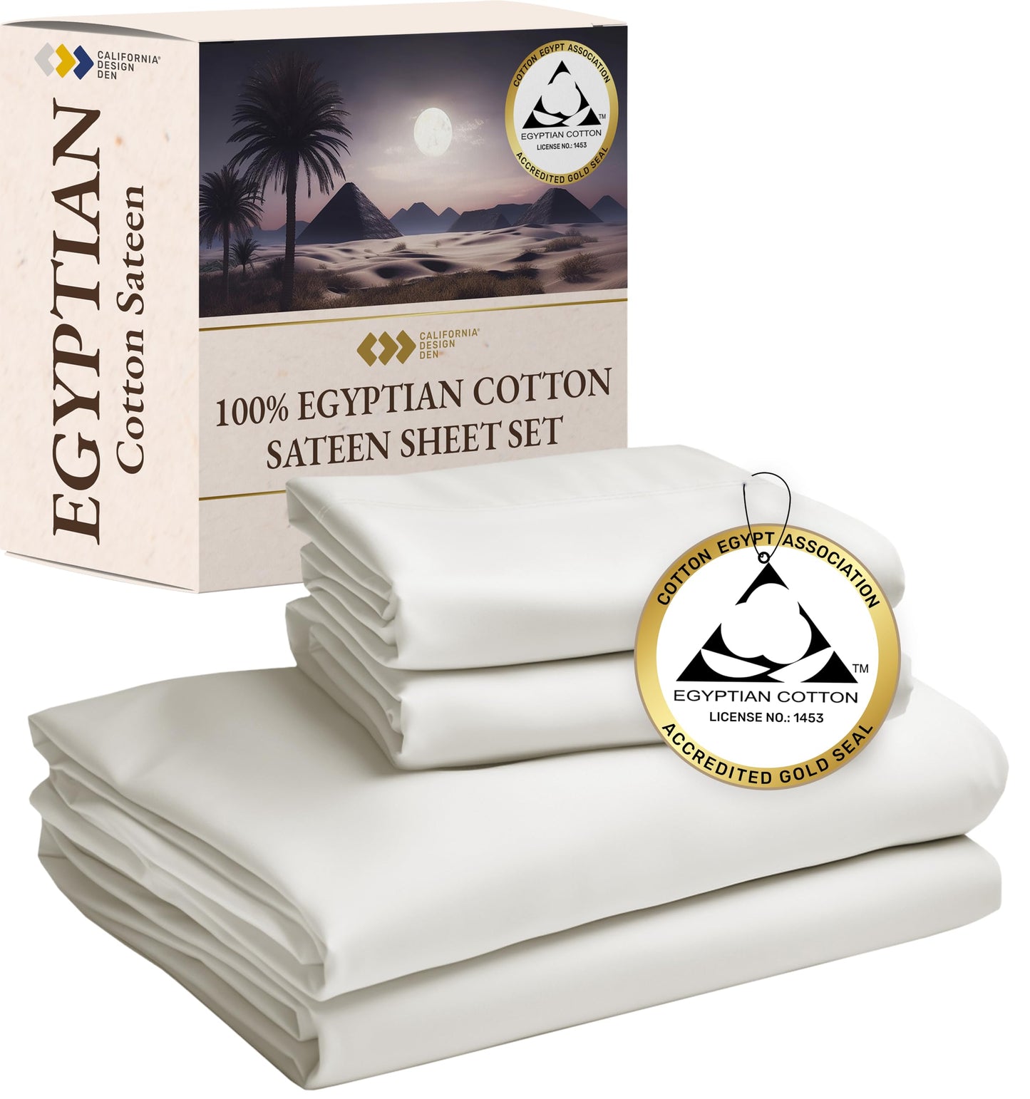Egyptian Cotton Sateen Sheet Set - Linen / Single Sheet Set