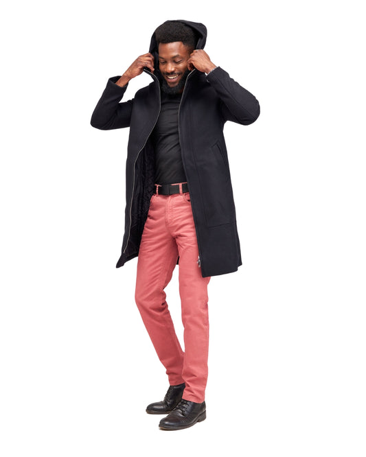 Navy Blue Hooded Trench Coat by JACK & JONES