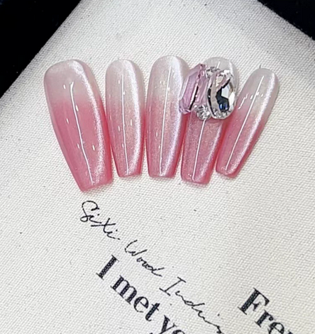 Blush Harmony Pink & Peach Fade Decor Stick-On Nail