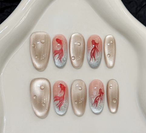 Koi Dream Artistic Nude Press-On Nails