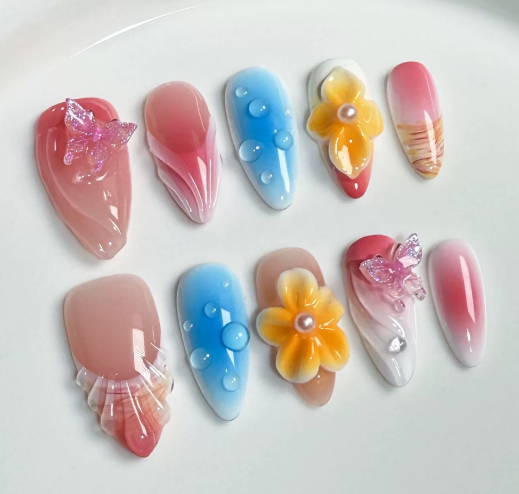 Color Crush Multi-Colored Mix Stick-On Nail Set