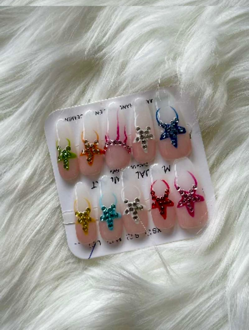 Starburst Charm 3D Press-On Nails
