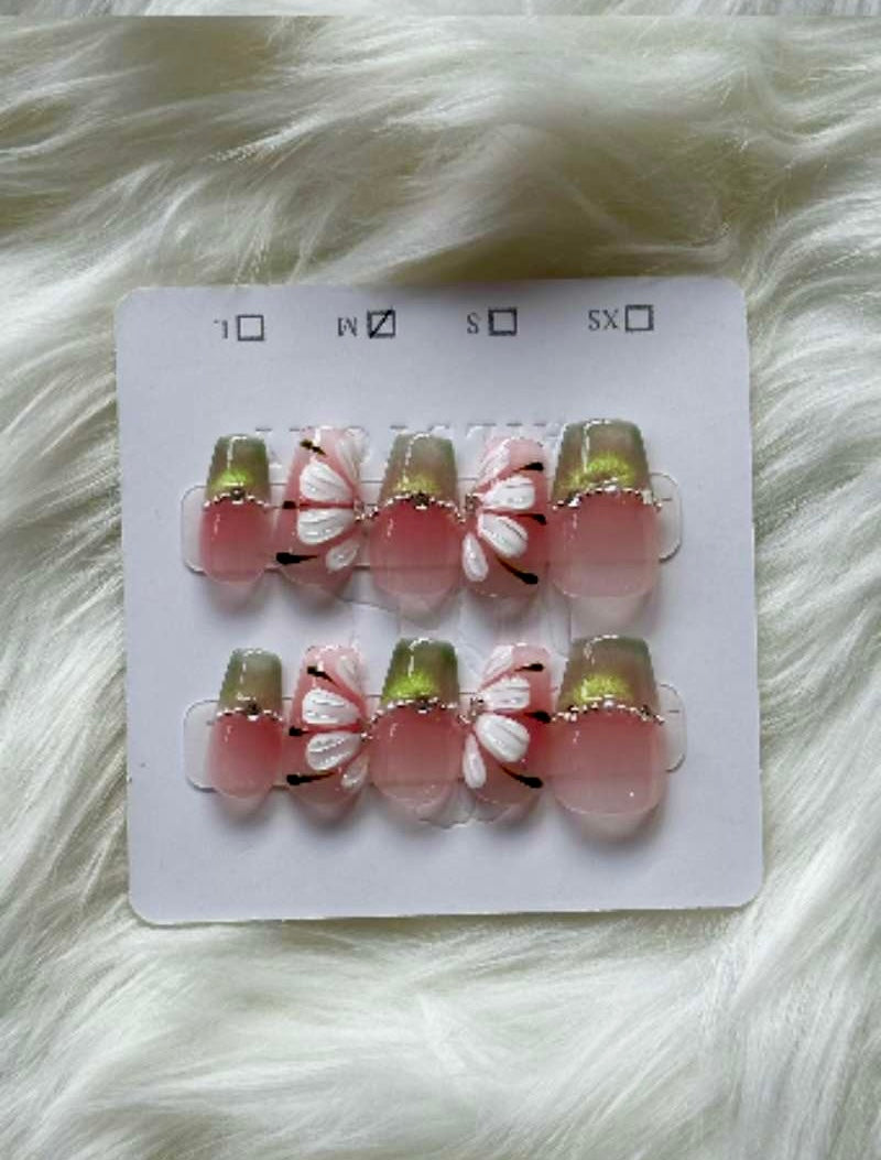 Spring Bloom 3D Floral Stick-On Nails