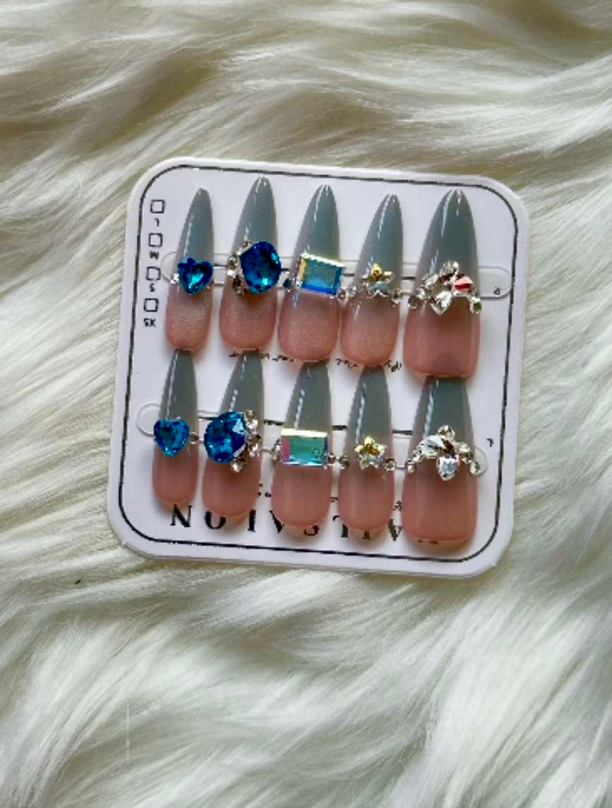 Sky Blush Peach Fade Decor Stick-On Nails