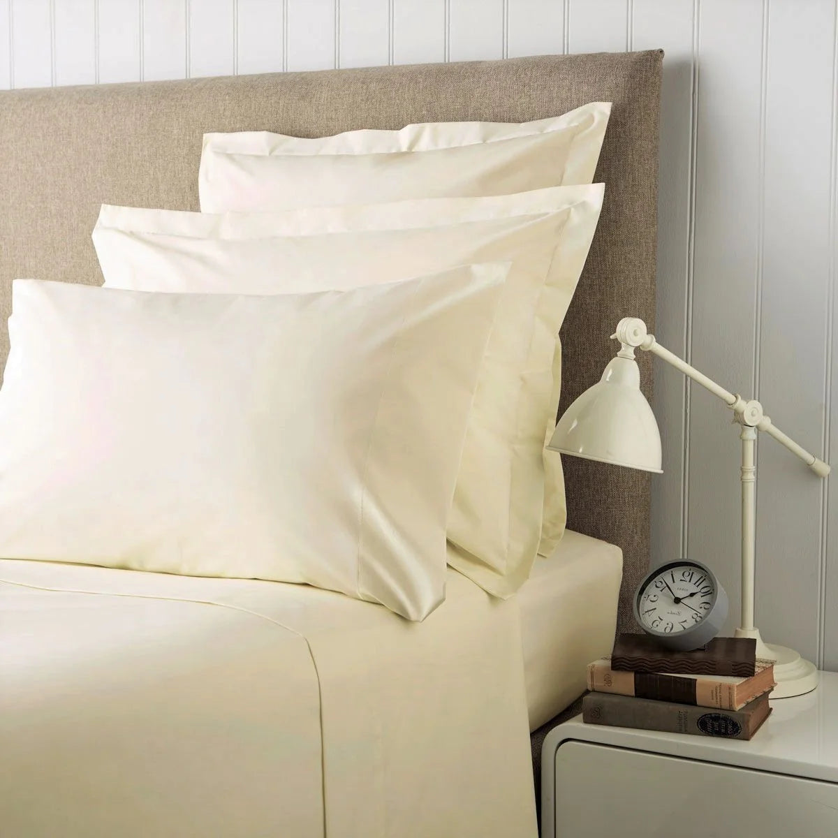 Egyptian Cotton Sateen Sheet Set - Linen / Single Sheet Set