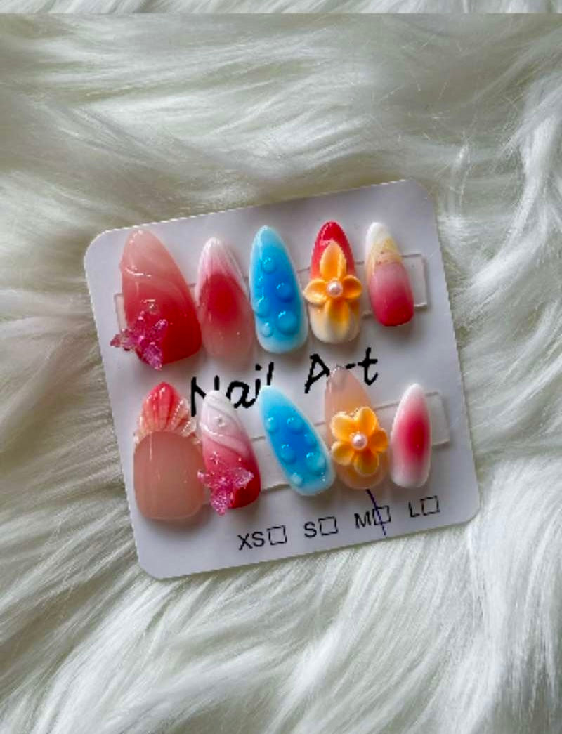 Color Crush Multi-Colored Mix Stick-On Nail Set